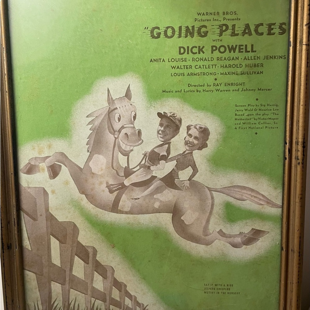 Ronald Reagan Dick Powell Say it With a Kiss Going Places Movie 1938 Framed